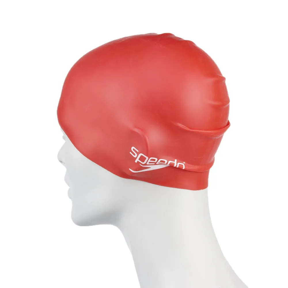 Speedo Junior's Moulded Silicon Swimming Cap (Red)