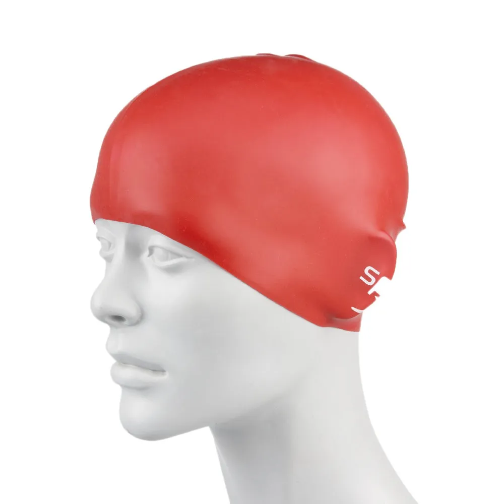 Speedo Junior's Moulded Silicon Swimming Cap (Red)