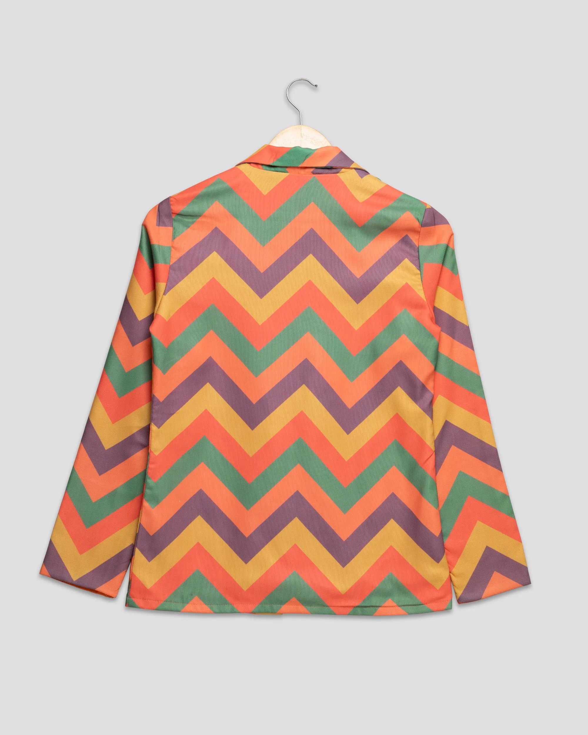 Stylish Women's Multicolor Chevron Jacket