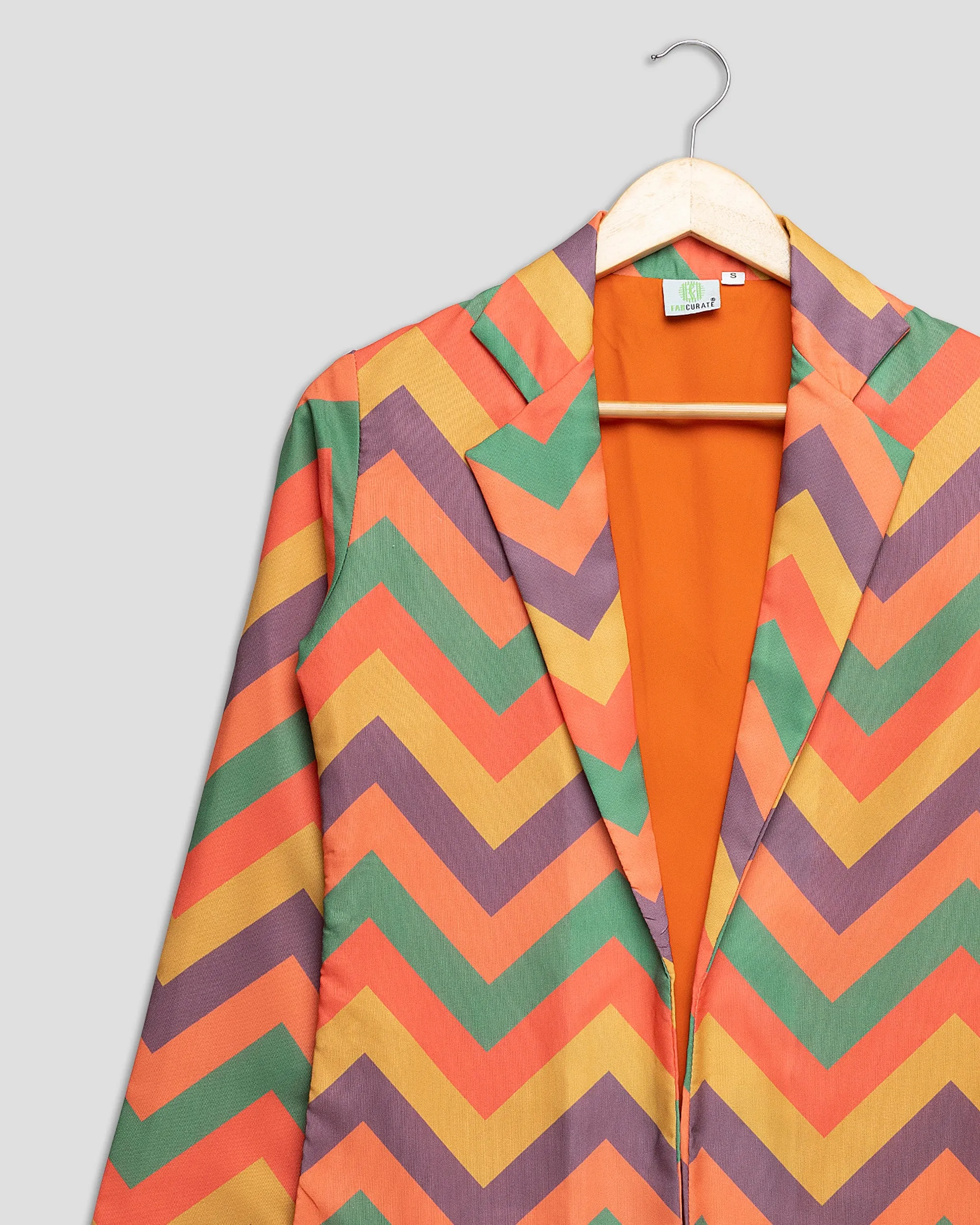 Stylish Women's Multicolor Chevron Jacket