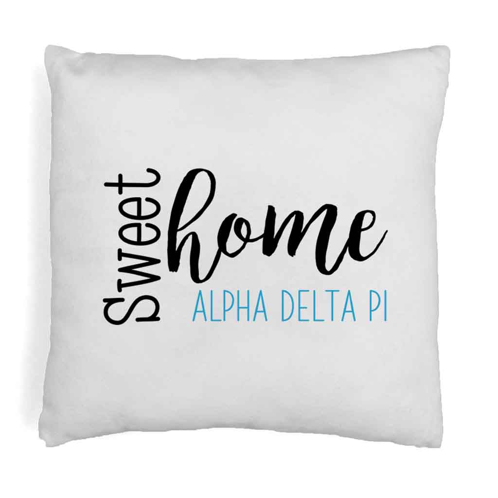 Sweet Home Alpha Delta Pi Throw Pillow Cover for Sorority Room Decor