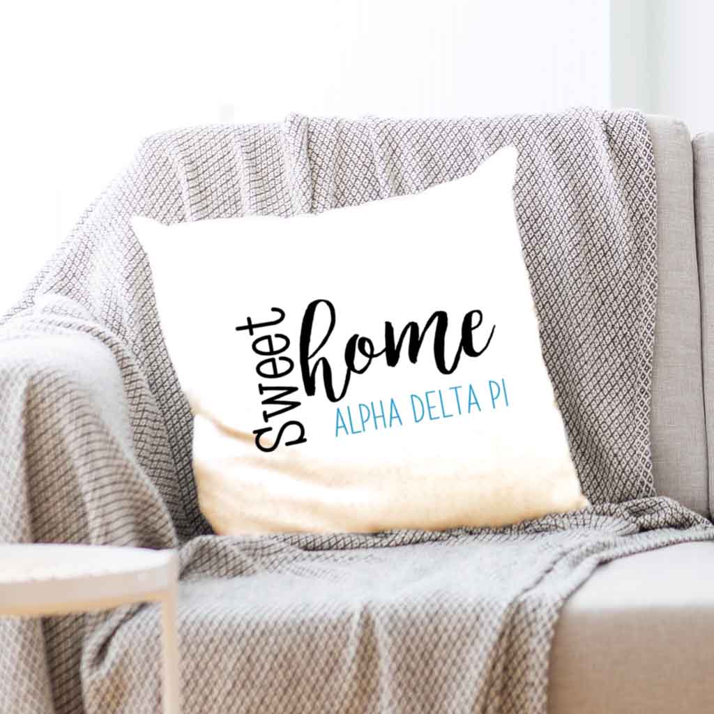 Sweet Home Alpha Delta Pi Throw Pillow Cover for Sorority Room Decor