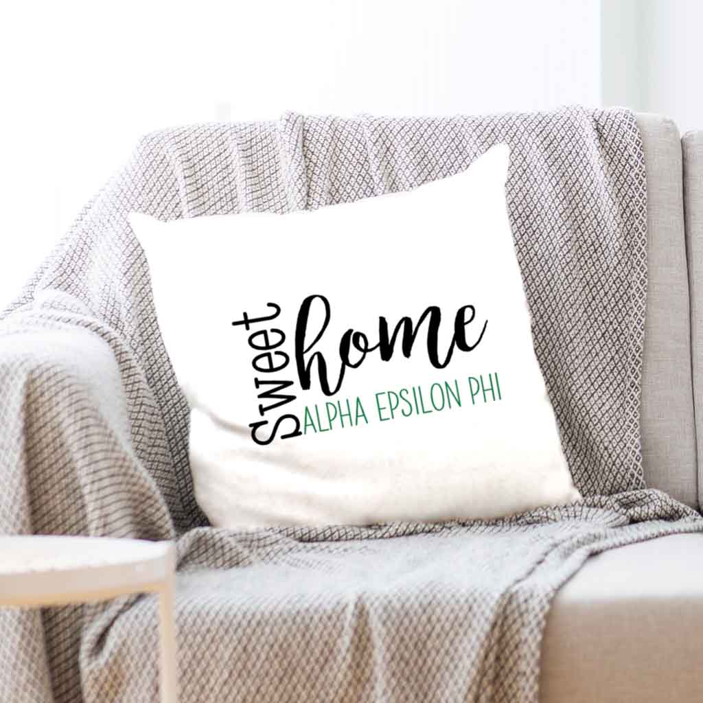 Sweet Home Alpha Epsilon Phi Throw Pillow Cover for Sorority Room Decor