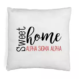 Sweet Home Alpha Sigma Alpha Throw Pillow Cover for Sorority Room Decor