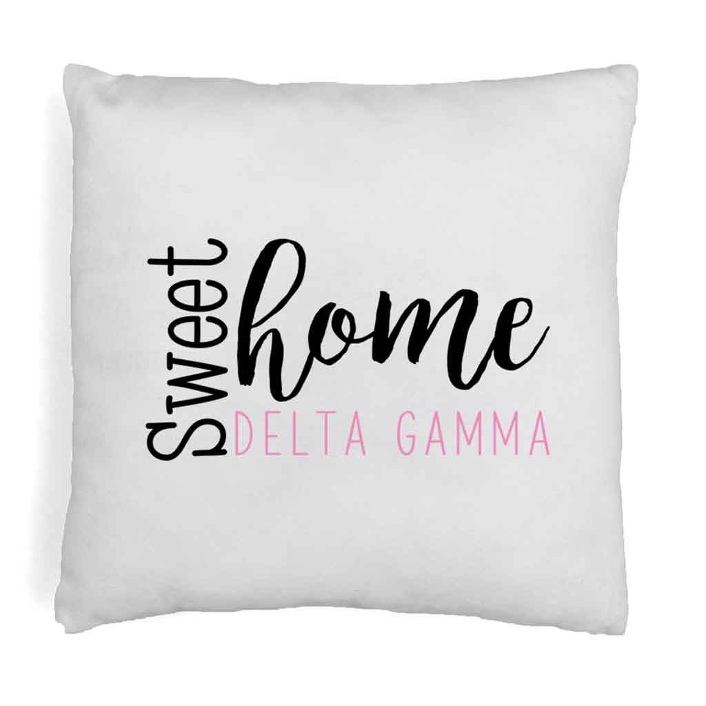 Sweet Home Delta Gamma Throw Pillow Cover for Sorority Room Decor