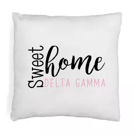 Sweet Home Delta Gamma Throw Pillow Cover for Sorority Room Decor