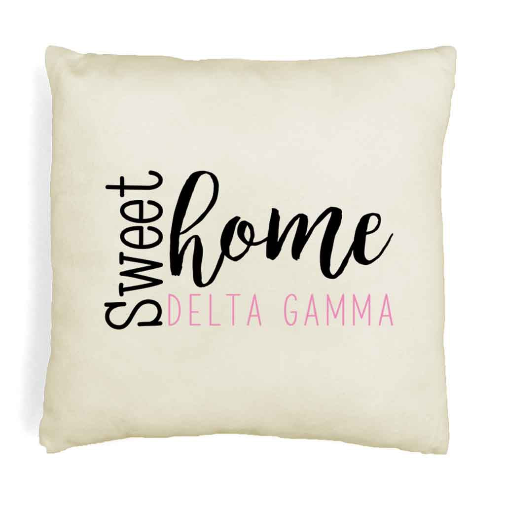 Sweet Home Delta Gamma Throw Pillow Cover for Sorority Room Decor