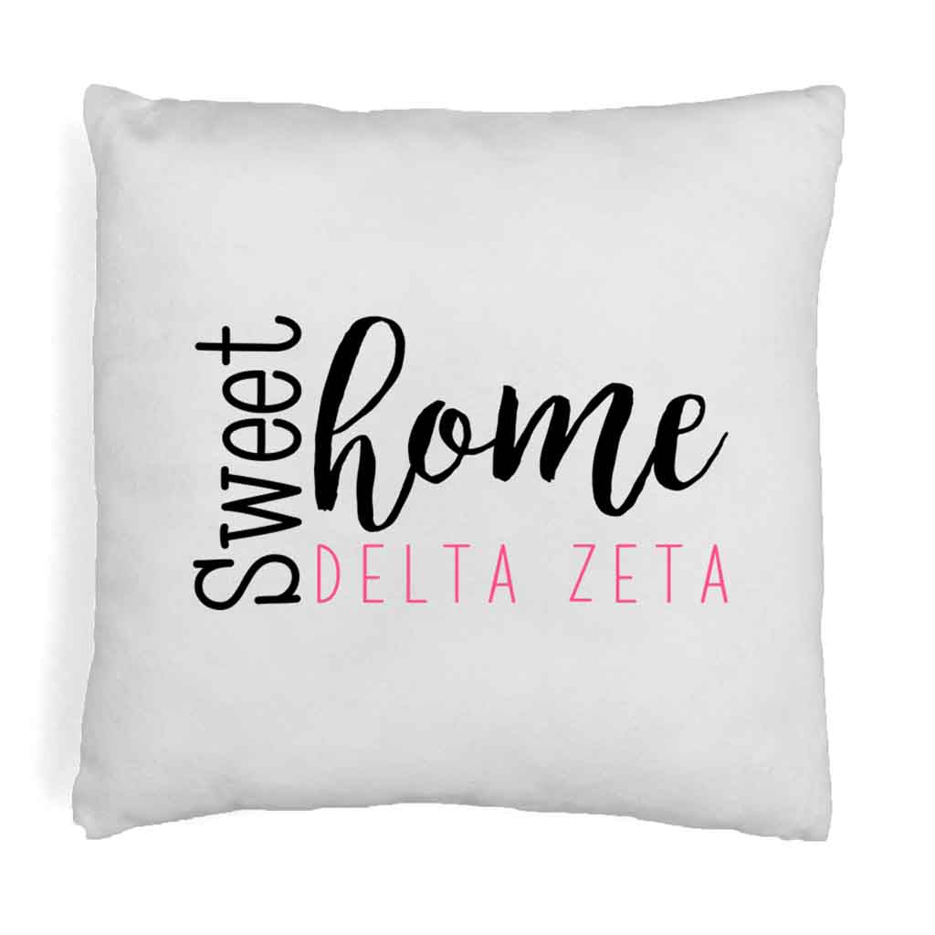 Sweet Home Delta Zeta Throw Pillow Cover for Sorority Room Decor