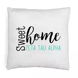 Sweet Home Zeta Tau Alpha Throw Pillow Cover for Sorority Room Decor