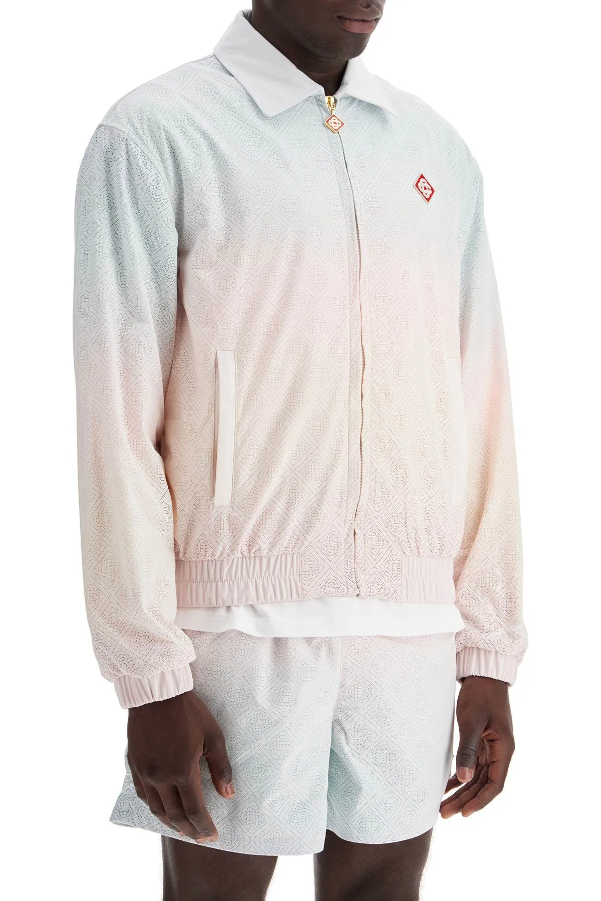 TRACK JACKET WITH LASER DEGRADé DETAILS