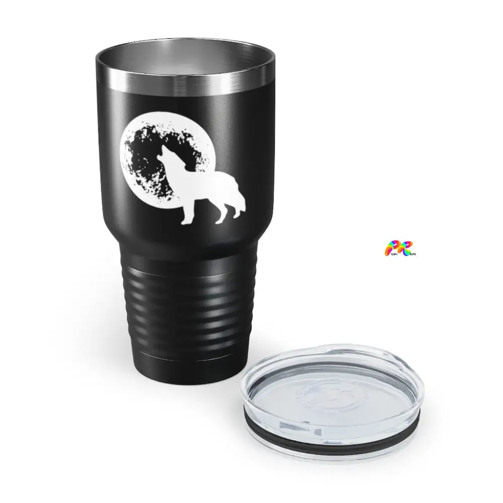 Wolf and Full Moon Ringneck Tumbler, 30oz