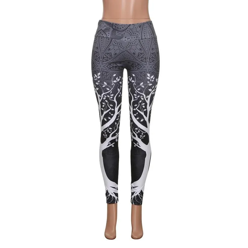 Women Printed Sports Yoga Workout Gym Fitness Exercise Athletic Pants Sport Leggings Running Pants Women Stretchy Gym Tights